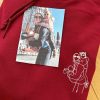 Sweat Brodé Personnalisé Photo couleur bordeaux avec photo d'une maman et ses 2 enfants