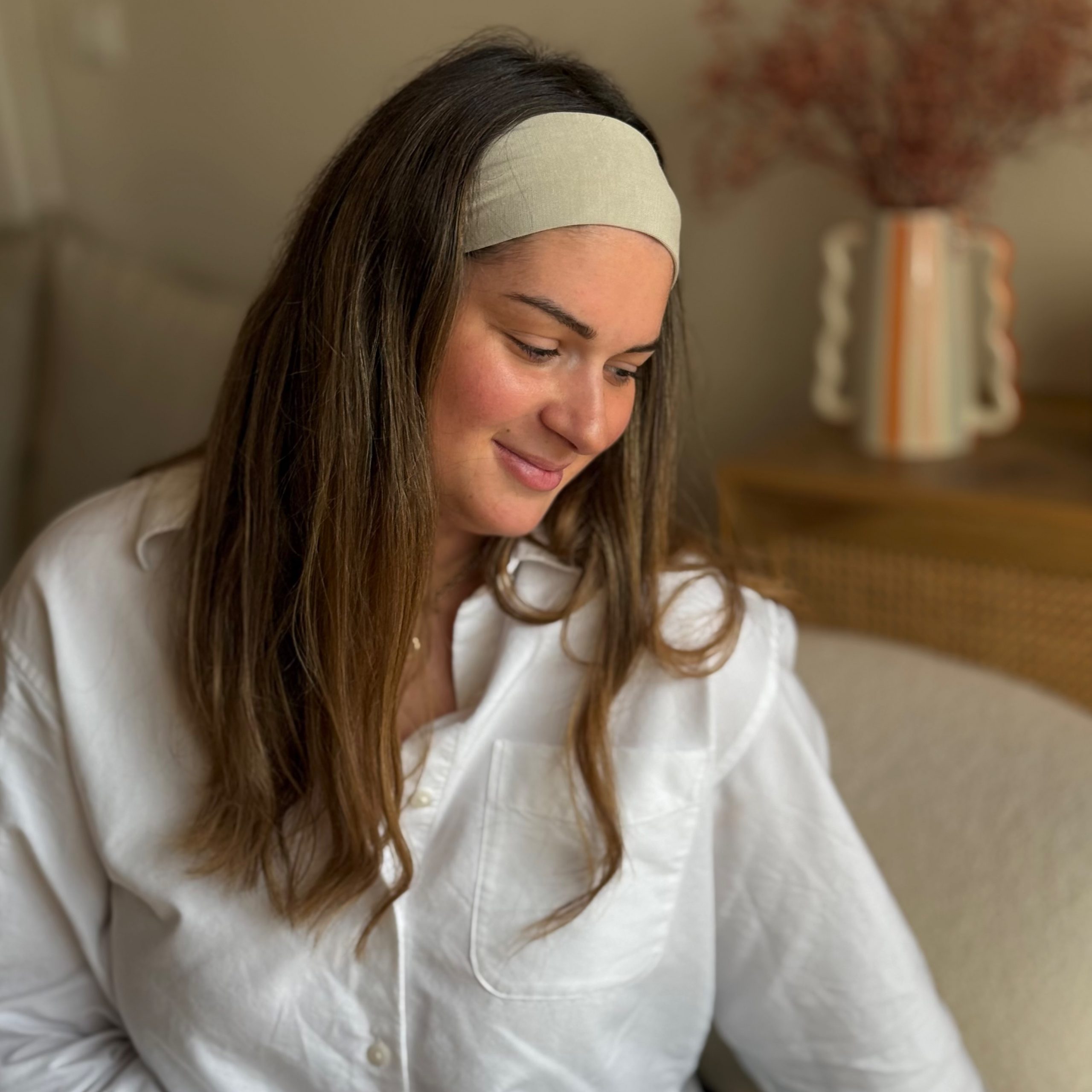 Bandeau Cheveux Uni Beige