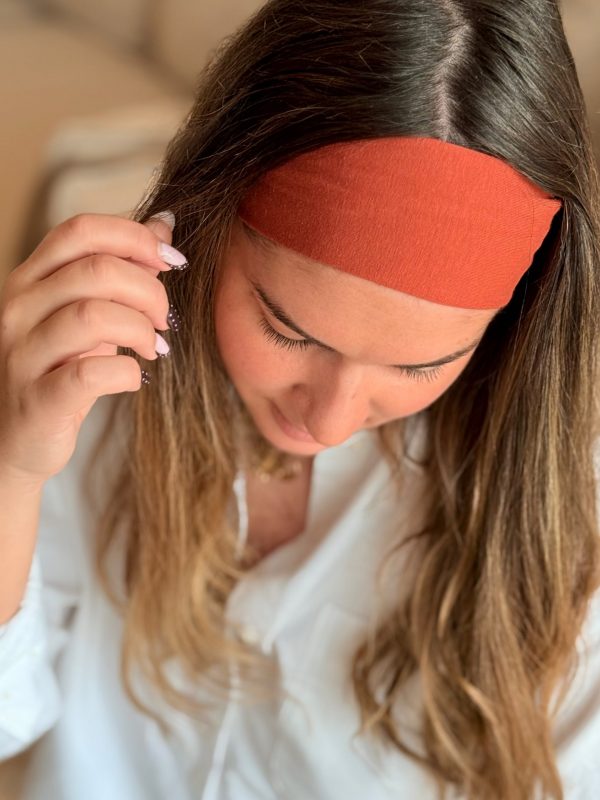 Bandeau Cheveux Uni Brique