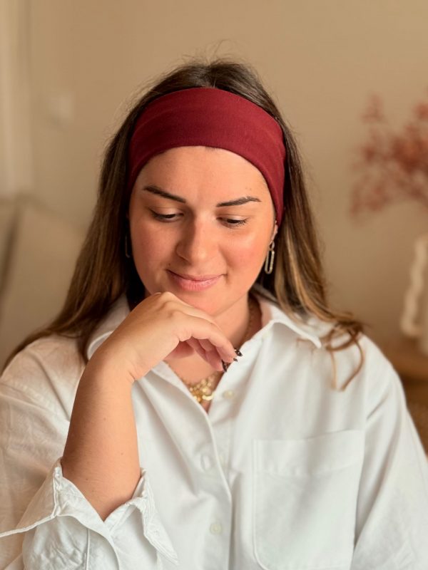 Bandeau Cheveux Uni Bordeaux