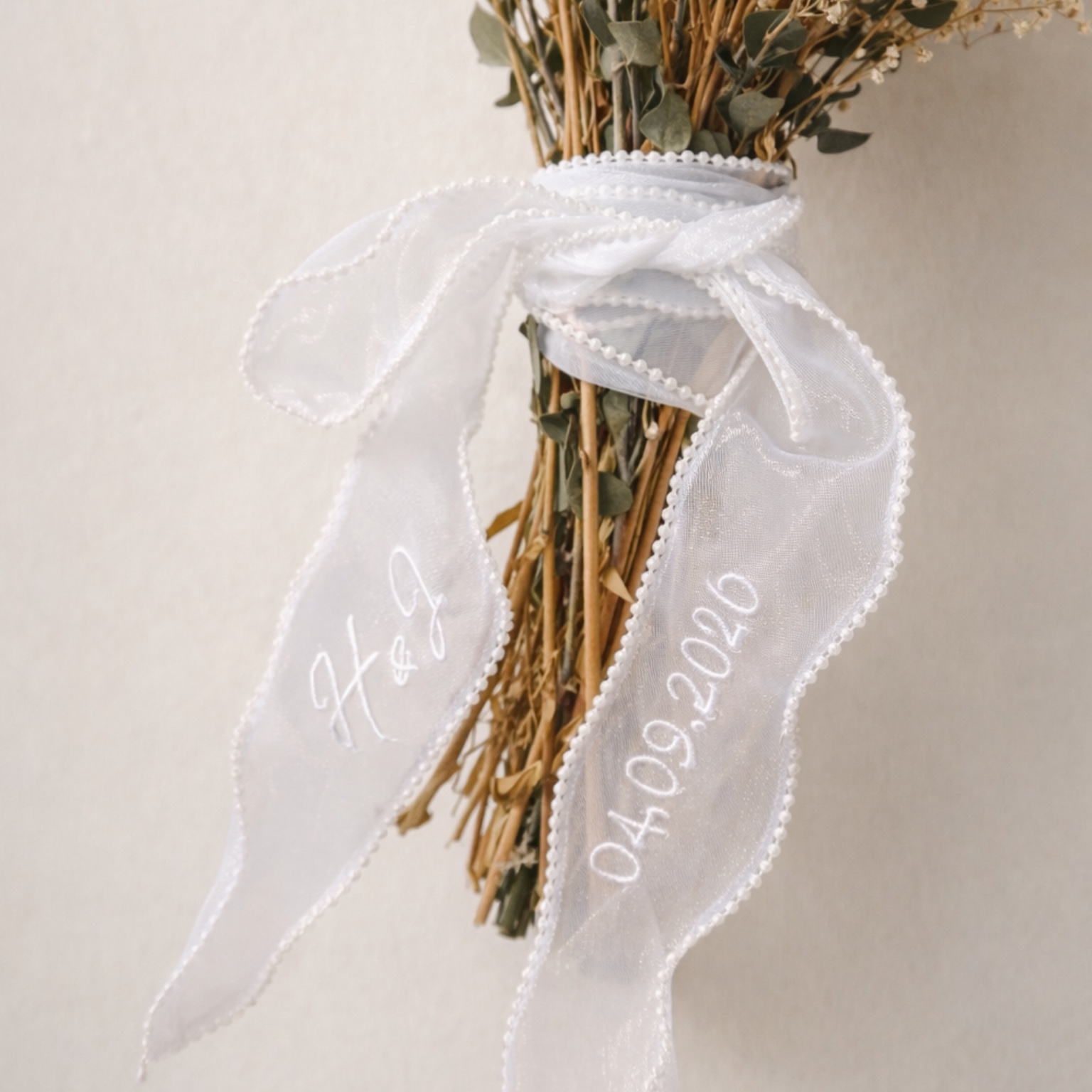 Noeud Bouquet Mariage Personnalisable avec des fleurs