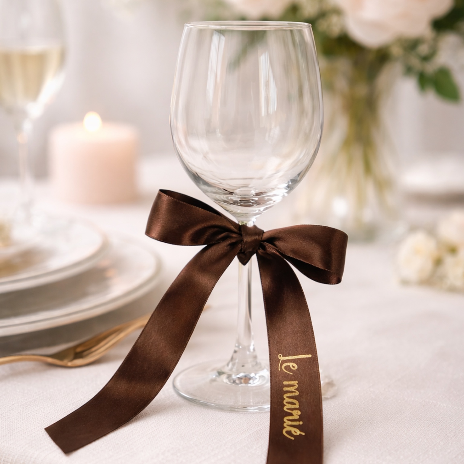 Noeud Marque-Place Satin Personnalisé – Image 2